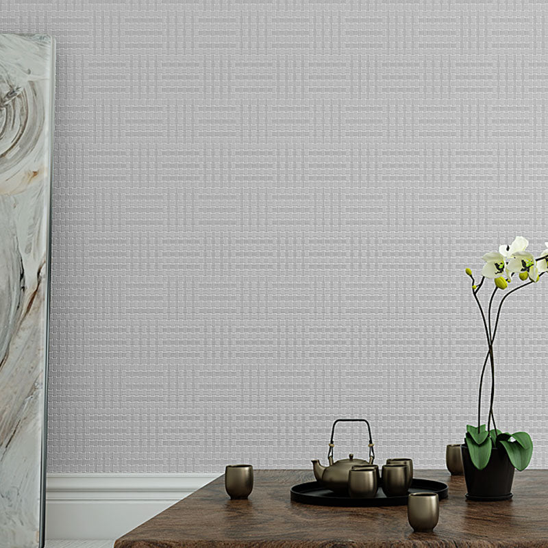 33' x 20.5" Grasswoven Wallpaper Roll for Bedroom Asia Inspired Wall Covering in Neutral Color, Stain-Resistant