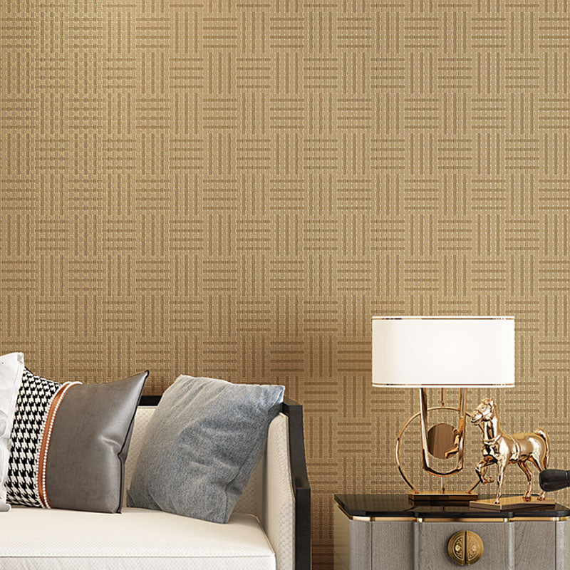 33' x 20.5" Grasswoven Wallpaper Roll for Bedroom Asia Inspired Wall Covering in Neutral Color, Stain-Resistant