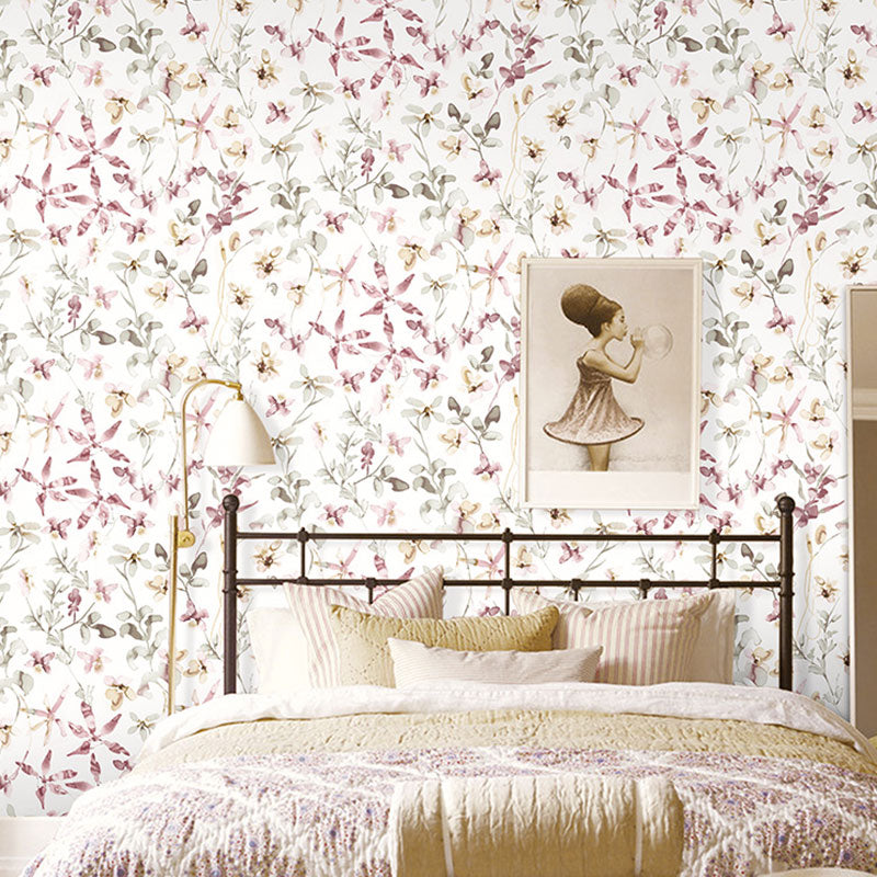 Rouleau de papier peint à feuilles entrelacées pour décoration de chambre d'amis, couleur neutre, 33 pi de longueur x 20,5 po de largeur
