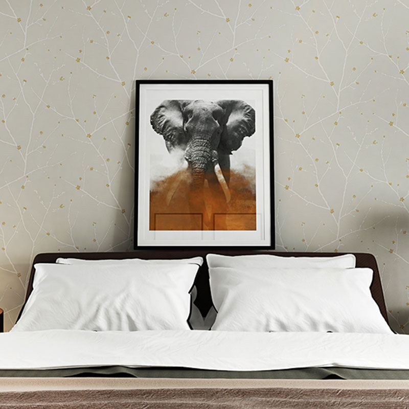 Countryside Wall Covering in Soft Color Branch Wallpaper Roll, 20.5-inch x 33-foot