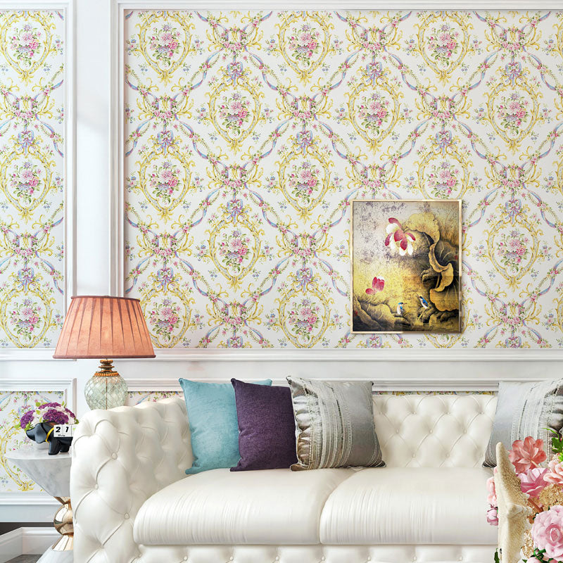 Decorative Floral Design Wall Covering 20.5" by 33' Countryside Wallpaper for Guest Room