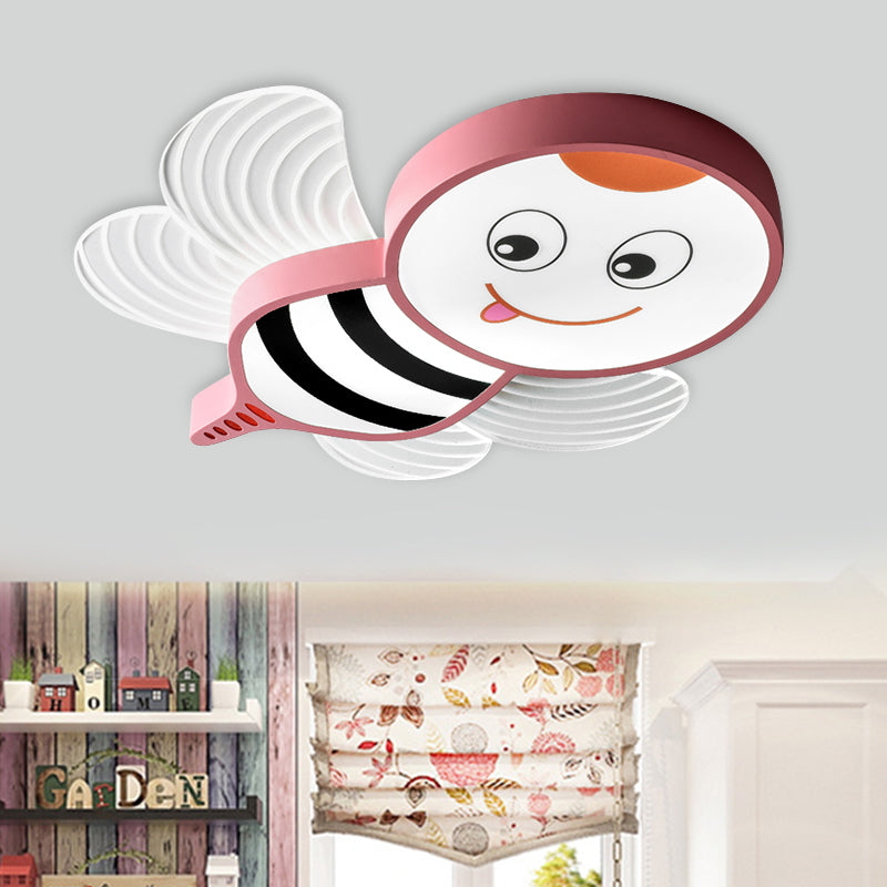 Cartoon Biene Form flushmount Beleuchtung Acryl LED-Schlafzimmer Flush Halterung in Weiß/Pink/Gelb