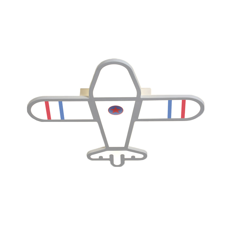 Plane Shaped Flushmount Light Cartoon Acrylic LED Bedroom Flush Mounted Lamp in White/Blue