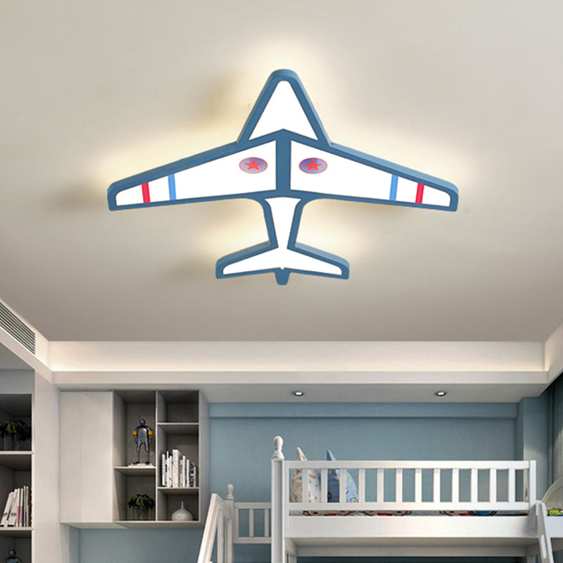 Luminaire monté au plafond d'avion en acrylique, éclairage LED blanc/bleu de dessin animé pour chambre d'enfant