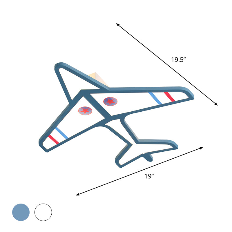 Luminaire monté au plafond d'avion en acrylique, éclairage LED blanc/bleu de dessin animé pour chambre d'enfant