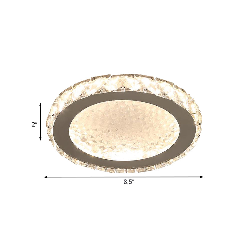 Superficie Cristallo di cristallo rotondo Vetro Lampada Minimalista Nichel Flushmount Lighting
