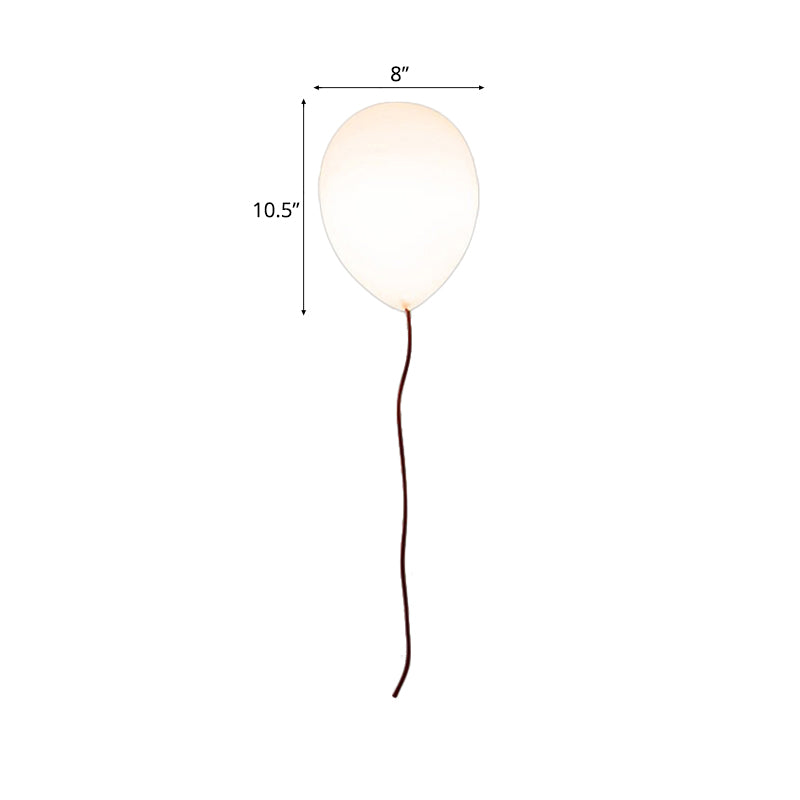White Balloon Shade Flush Mount Light Contemporary 8"/10" W 1 Head Opal Glass Ceiling Mounted Fixture, Warm/White Light