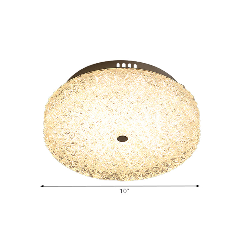 Cerchio modernista da incasso con luce smussata in cristallo trasparente LED per corridoio, montaggio a incasso a soffitto