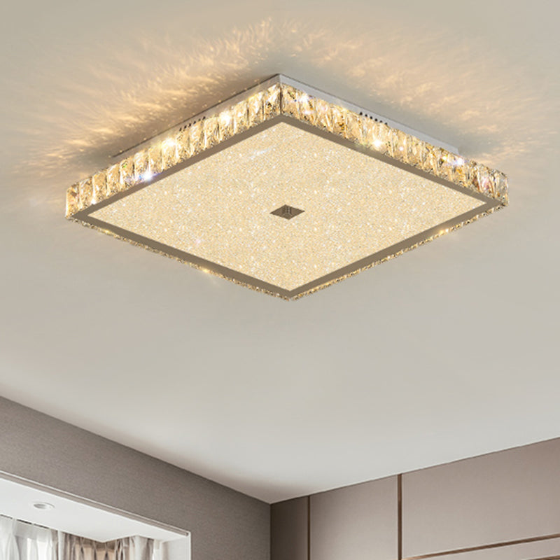 Quadrato Letto Flush Lighting Sfere Crystal LED Moderno Flush Montato Lampada in Nickel