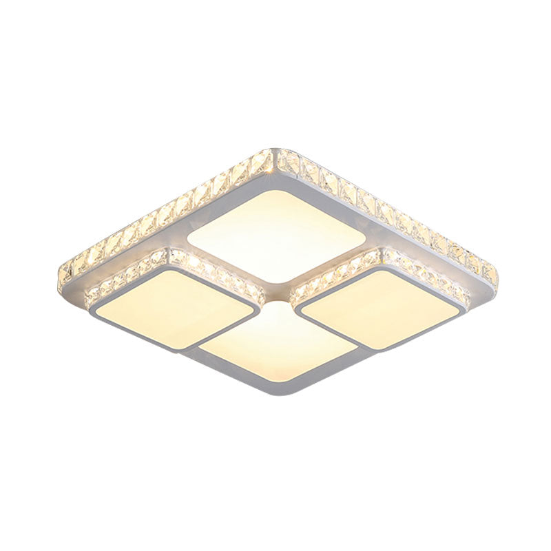 Lampada da soffitto a filo quadrato moderna con blocco di cristallo a LED bianco