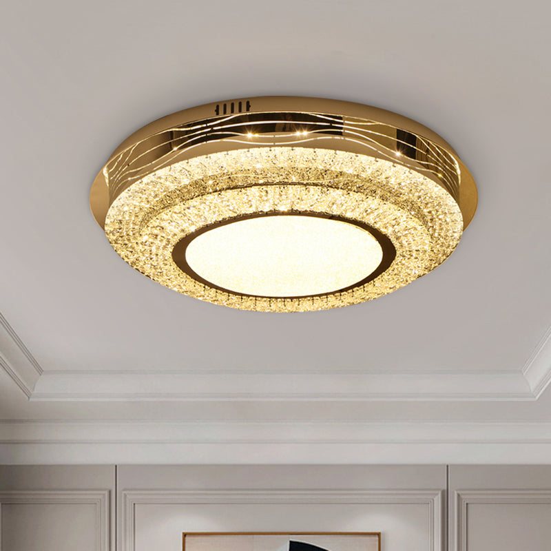 Modernist Round Flushmount Lighting Smusso Crystal LED Camera Scarico Lampada in Stainless - Acciaio