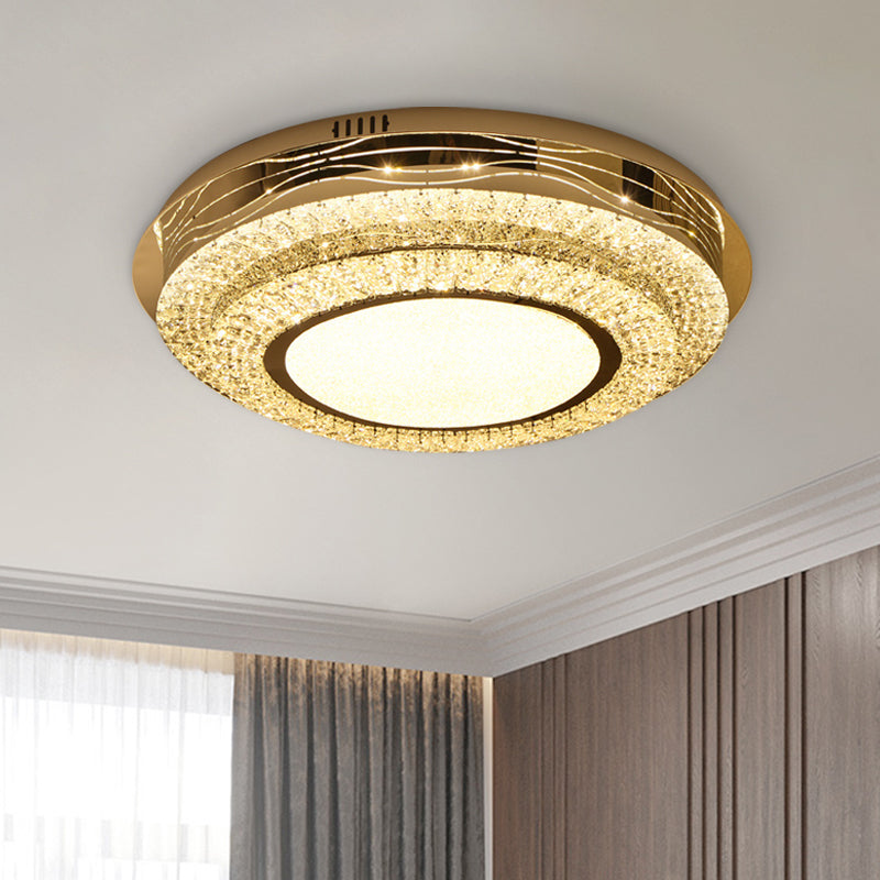 Modernist Round Flushmount Lighting Smusso Crystal LED Camera Scarico Lampada in Stainless - Acciaio