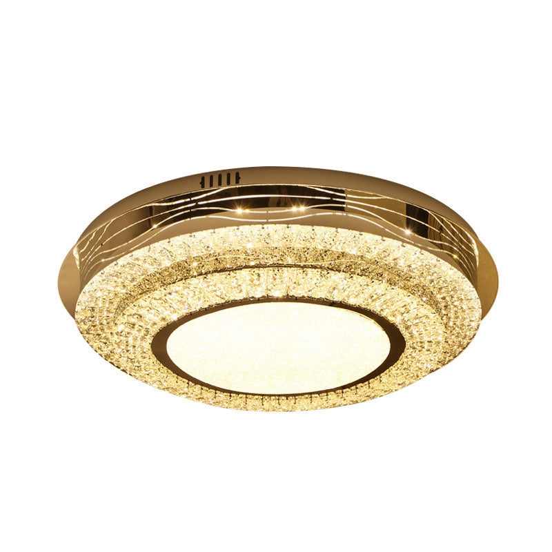 Modernist Round Flushmount Lighting Smusso Crystal LED Camera Scarico Lampada in Stainless - Acciaio