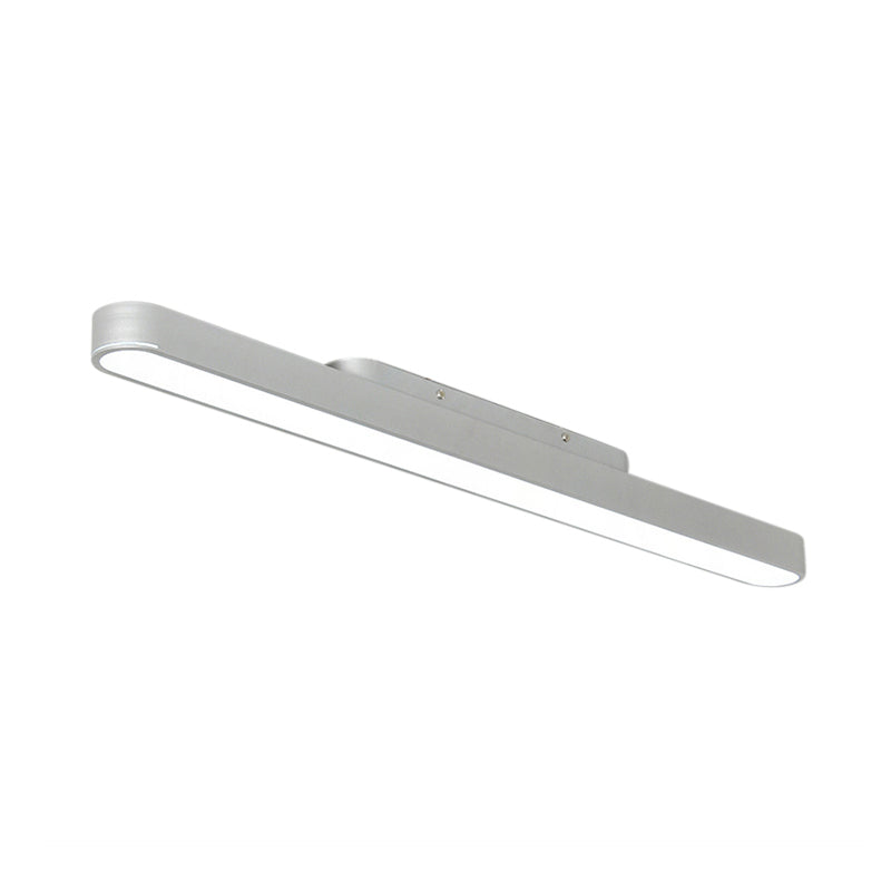 Strakke ovale metalen inbouwverlichting moderne led zwart/zilver inbouwarmatuur voor kantoor, 23,5"/35,5"/47" breed