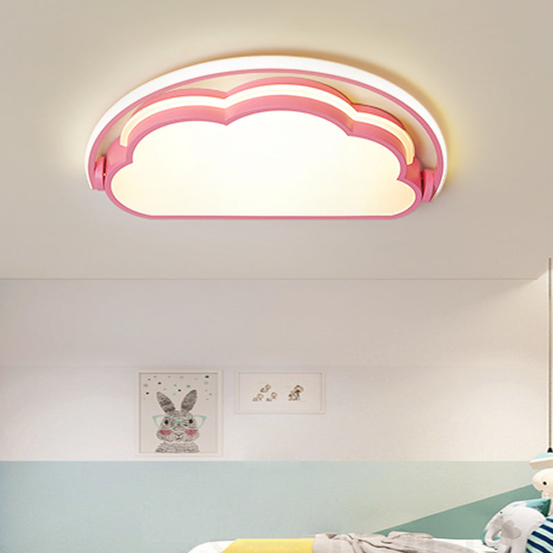 Nuvola Bambini Camera da letto a incasso Lampada Acrilico Cartone LED Lampada da soffitto in rosa/bianco/blu