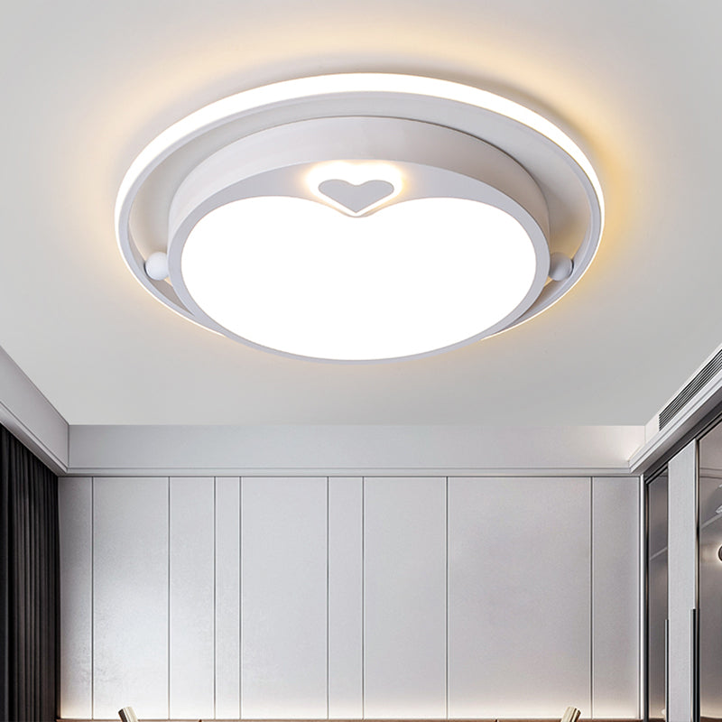 White Apple Ceiling Flush Light Fixture Nordic LED Acrylic Flush Mount Lighting in Warm/White Light