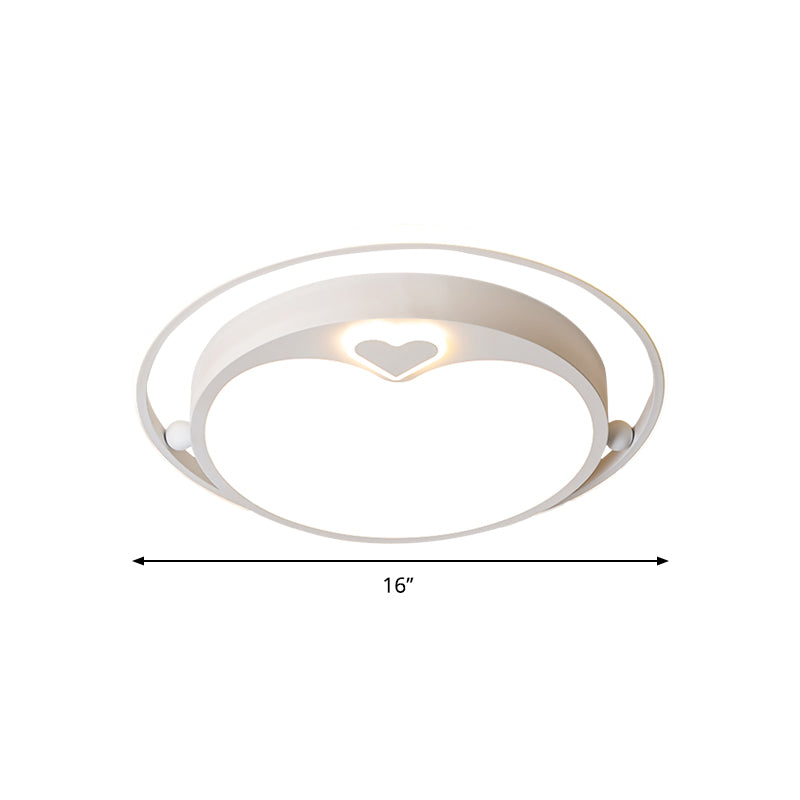 White Apple Ceiling Flush Light Fixture Nordic LED Acrylic Flush Mount Lighting in Warm/White Light