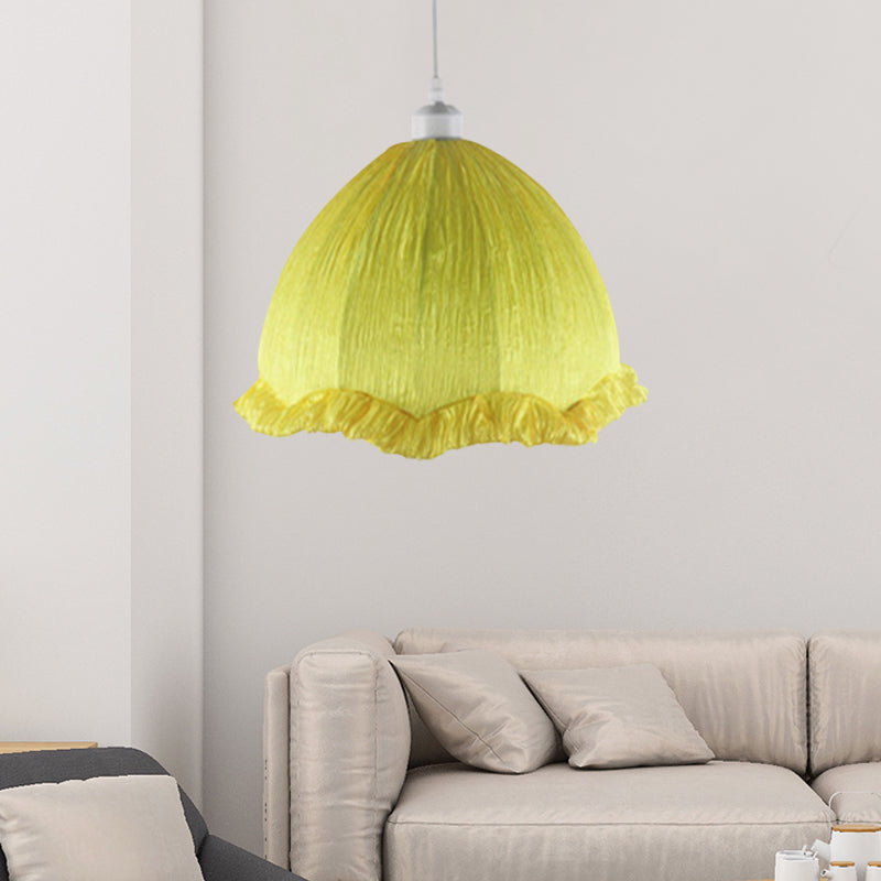 Dome -Krankenbetthaar -Beleuchtung Anhänger Stoff 1 Glühbirne 12 "/16" breite moderne Hanglampe mit überbacken