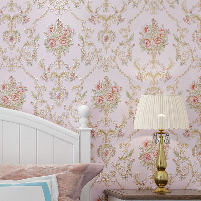 Countryside Wall Decor in Soft Color Blossoming Flowers Wallpaper Roll, 34.2 sq ft., Peel and Stick