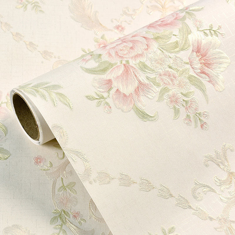 Countryside Wall Decor in Soft Color Blossoming Flowers Wallpaper Roll, 34.2 sq ft., Peel and Stick