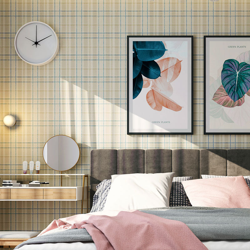 Nostalgische roosterbehangrol voor slaapkamerdecoratie, natuurlijke kleur, 20,5"W x 33'L