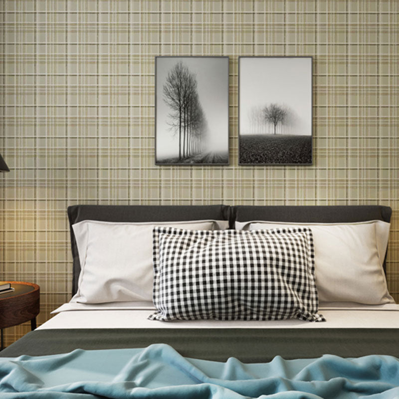 Nostalgische roosterbehangrol voor slaapkamerdecoratie, natuurlijke kleur, 20,5"W x 33'L