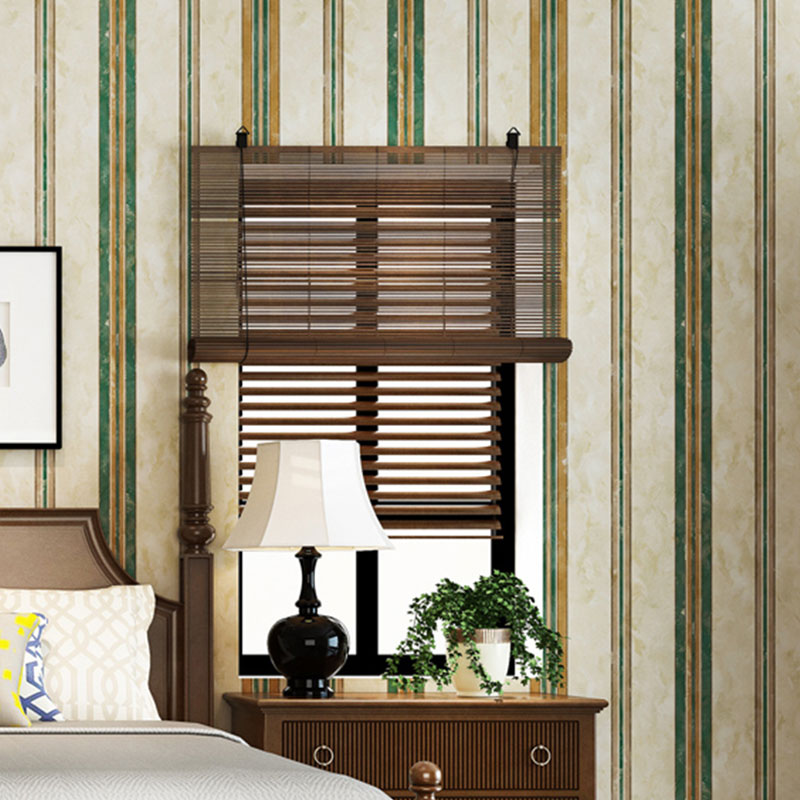 Retro Vertical Stripe Wallpaper Roll in Natural Color Home Decorative Wall Covering, 20.5" by 33'