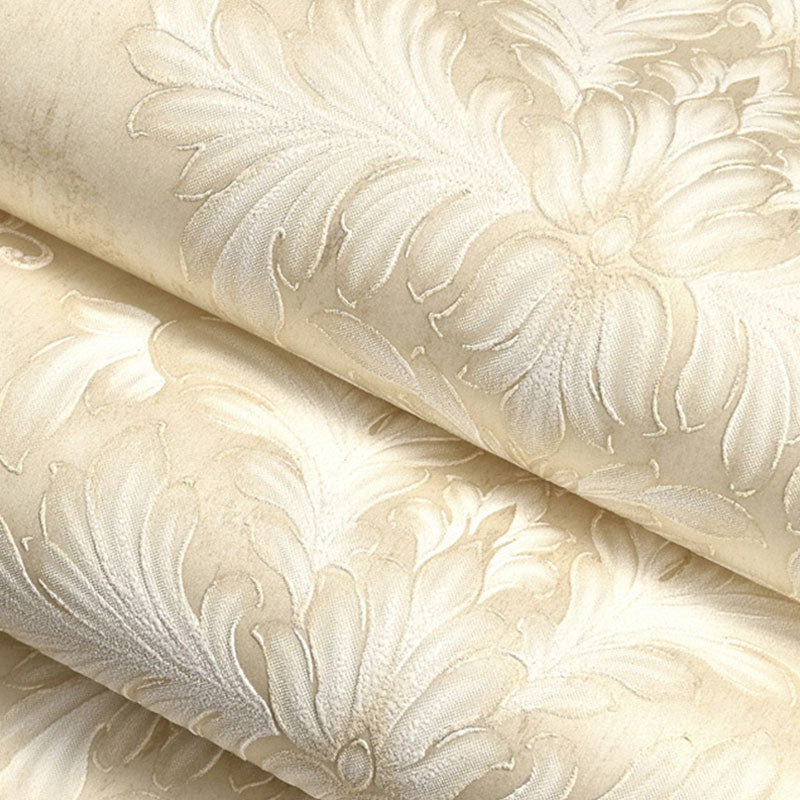 Damask Design Wallpaper Roll for Bedroom in Neutral Color, 33 ft. x 20.5 in, Non-Pasted