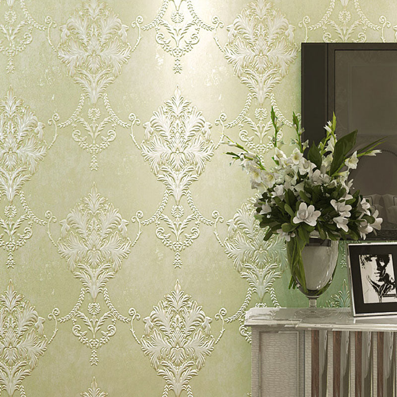 Damask Design Wallpaper Roll for Bedroom in Neutral Color, 33 ft. x 20.5 in, Non-Pasted