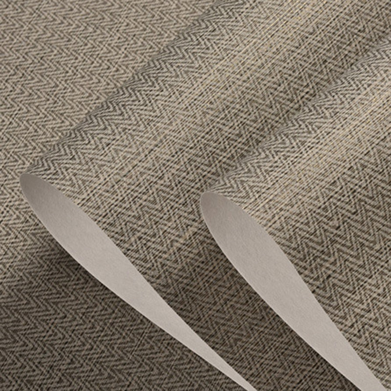 Stain-Resistant Linen Surface Wallpaper 33' x 20.5" Asia Inspired Wall Decor for Living Room