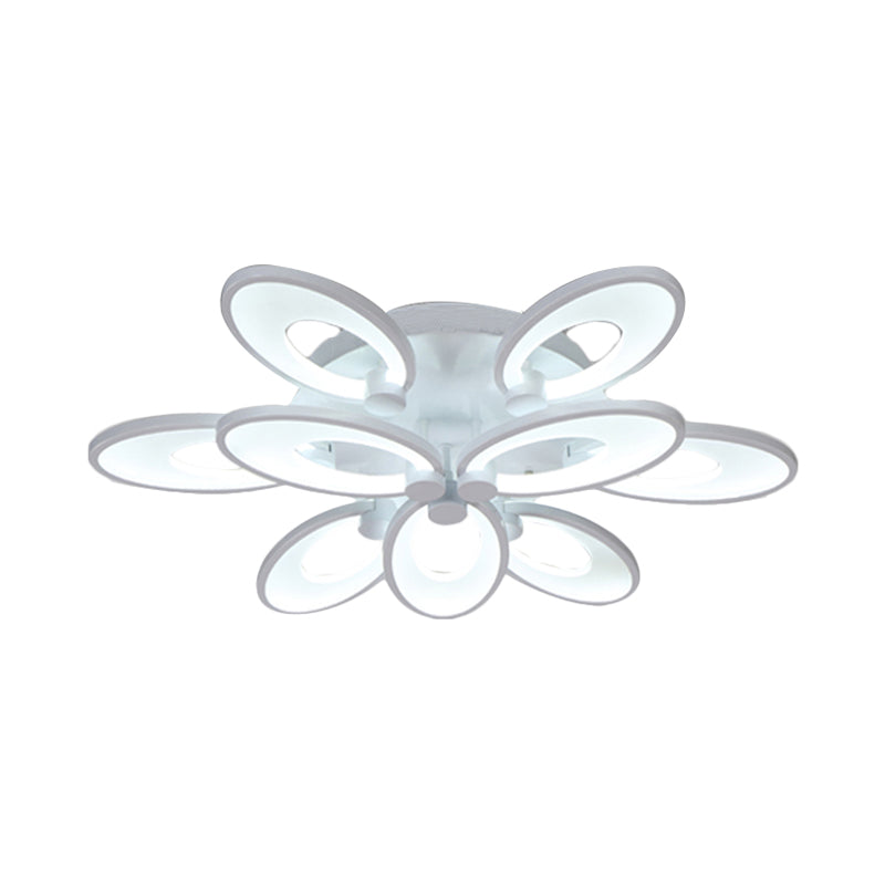Flores Comedor de comedor Filos de montaje LED acrílico 4/6/9 Luces accesorio montado en el techo moderno en luz cálida/blanca/natural
