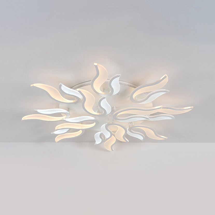 Blossoming Living Room Flush Mount Light Acrylic LED 3/6/9-Light Modern Ceiling Light Fixture in Warm/White/Natural Light