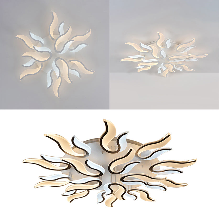 Blossoming Living Room Flush Mount Light Acrylic LED 3/6/9-Light Modern Ceiling Light Fixture in Warm/White/Natural Light