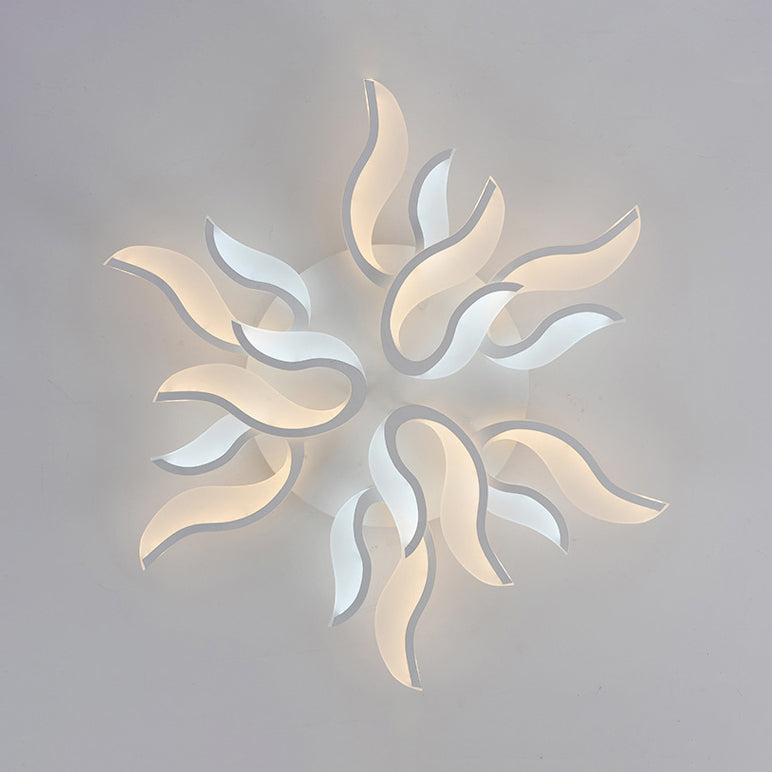 Blossoming Living Room Flush Mount Light Acrylic LED 3/6/9-Light Modern Ceiling Light Fixture in Warm/White/Natural Light