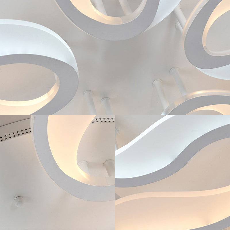 Blossoming Living Room Flush Mount Light Acrylic LED 3/6/9-Light Modern Ceiling Light Fixture in Warm/White/Natural Light