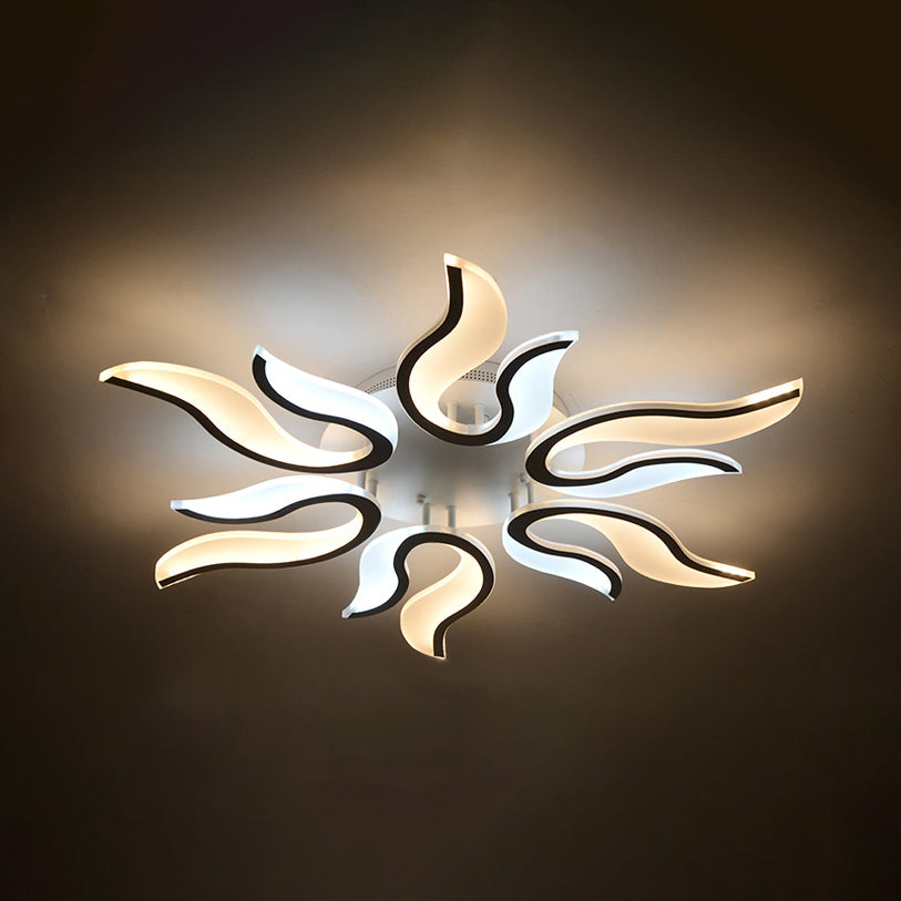 Blossoming Living Room Flush Mount Light Acrylic LED 3/6/9-Light Modern Ceiling Light Fixture in Warm/White/Natural Light