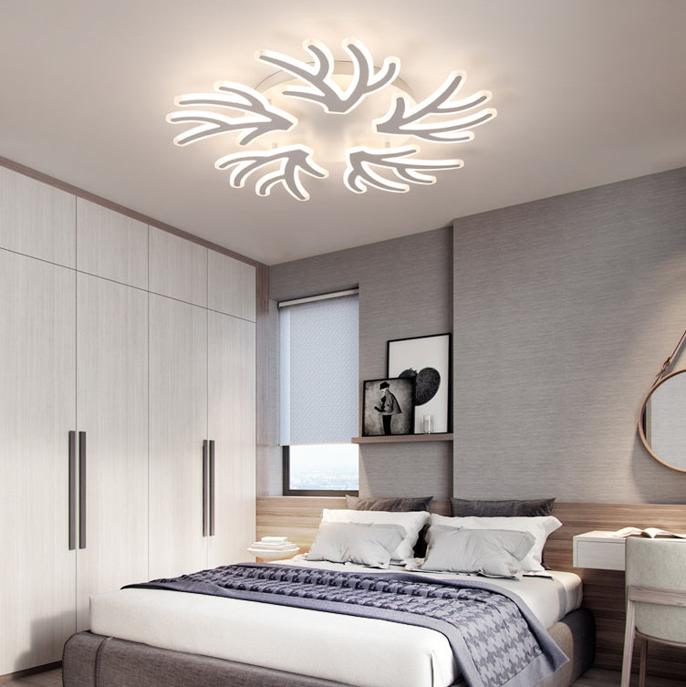 Coral Flush Ceiling Light Contemporary Acrylic 3/5/9 Lights Bedroom LED Flushmount Lighting in Warm/White/Natural Light