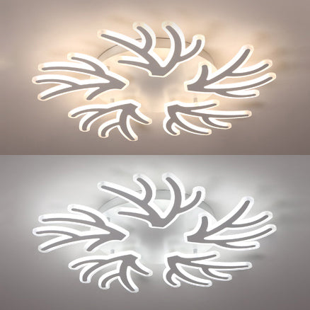 Coral Flush Ceiling Light Contemporary Acrylic 3/5/9 Lights Bedroom LED Flushmount Lighting in Warm/White/Natural Light