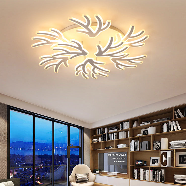 Coral Flush Ceiling Light Contemporary Acrylic 3/5/9 Lights Bedroom LED Flushmount Lighting in Warm/White/Natural Light