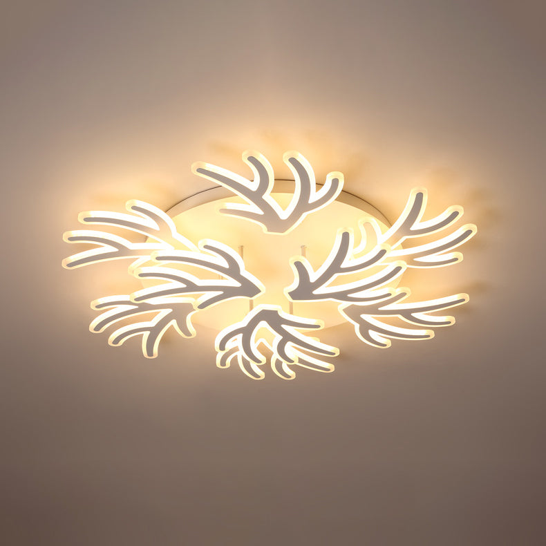 Coral Flush Ceiling Light Contemporary Acrylic 3/5/9 Lights Bedroom LED Flushmount Lighting in Warm/White/Natural Light