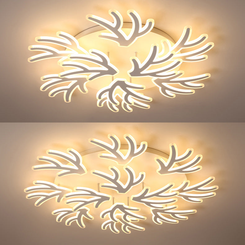 Coral Flush Ceiling Light Contemporary Acrylic 3/5/9 Lights Bedroom LED Flushmount Lighting in Warm/White/Natural Light