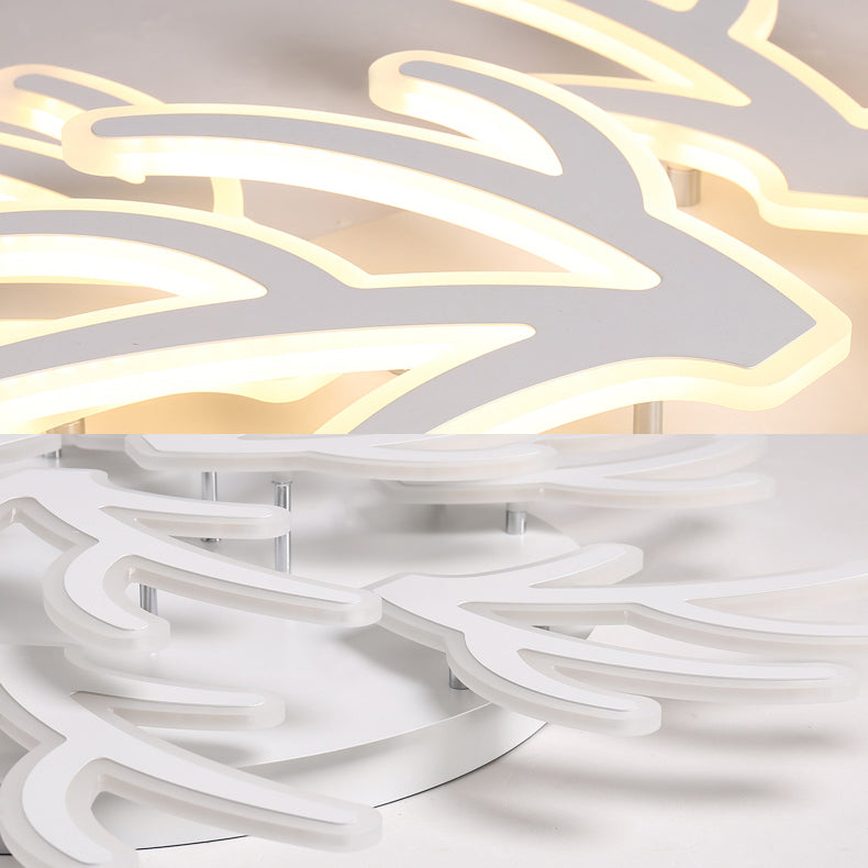 Coral Flush Ceiling Light Contemporary Acrylic 3/5/9 Lights Bedroom LED Flushmount Lighting in Warm/White/Natural Light