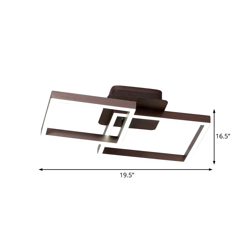 Rosque symétrique moderne Brun Flush Light Acrylique LED CHAMBRE PLAFIER LA LUCHE