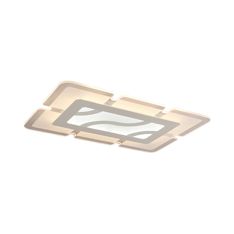 Lámpara rectangular de montaje empotrado Simplicity LED acrílico de 23,5"/35,5"/47" de ancho Luz de techo blanca en luz blanca/cálida