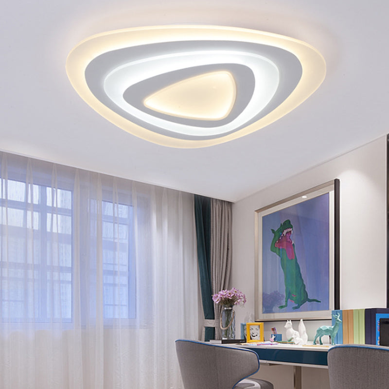 19.5"/23.5"/31.5" Wide LED Bedroom Flush Mount Lamp with Ultrathin Acrylic Shade White Ceiling Light in Warm/White Light