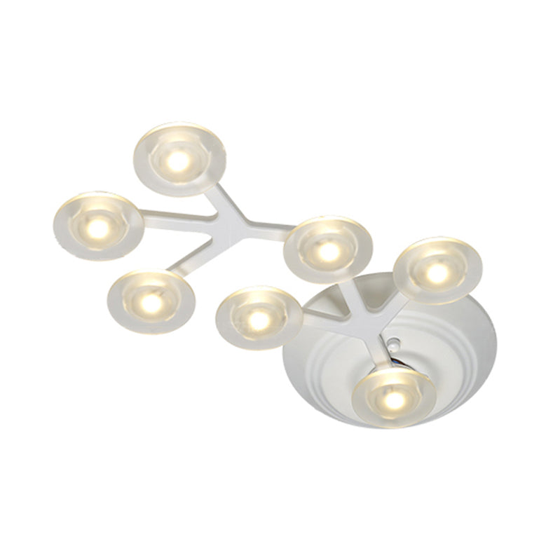 LED 7/9/10 Lights Kitchen Flushmount Light with Round Acrylic Shade White Flush Ceiling Light in Warm/White Light