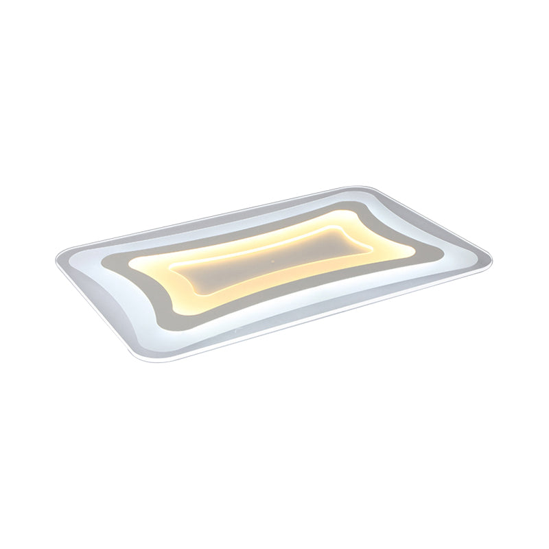 23.5"/35.5"/47" Wide Rectangular Acrylic Flushmount Simple LED White Ceiling Light in Warm/White Light