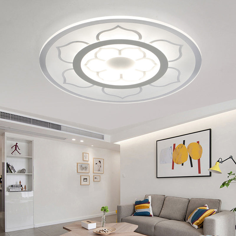 Acrylic Lotus Flush Mount Lamp Simple LED 8"/16.5"/20.5" Wide Ceiling Flush Light in Warm/White Light
