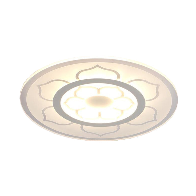 Acrylic Lotus Flush Mount Lamp Simple LED 8"/16.5"/20.5" Wide Ceiling Flush Light in Warm/White Light