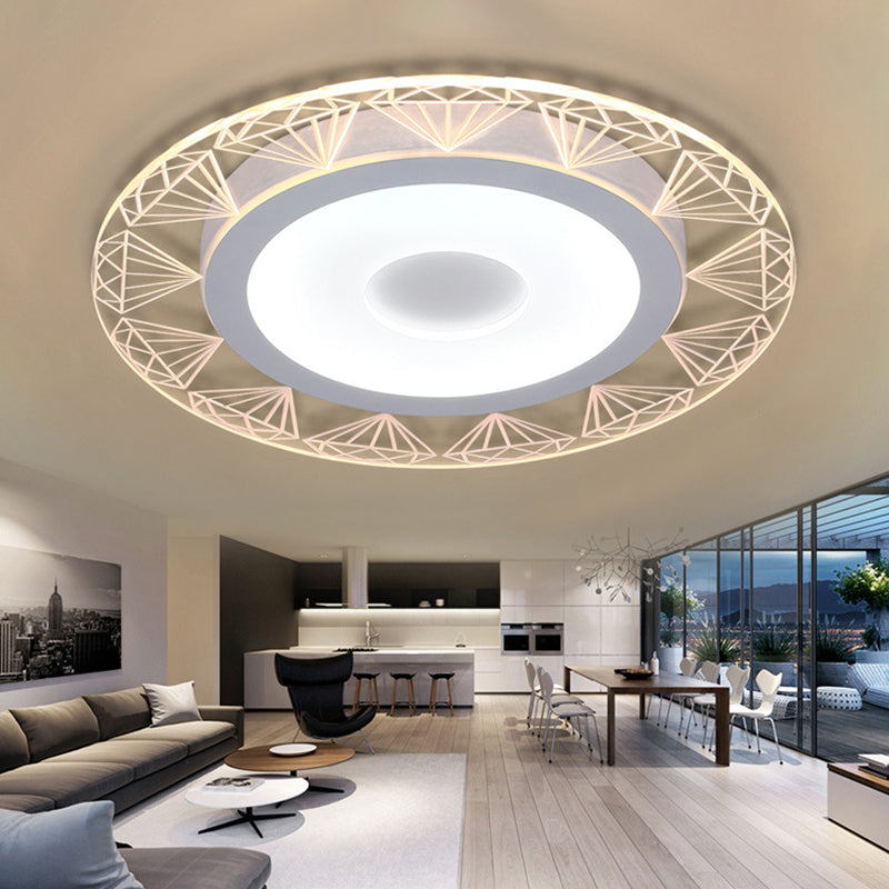 Ruitvormige plafondlamp modern acryl 8"/16,5"/20,5" brede LED woonkamer inbouwlamp in warm/wit licht